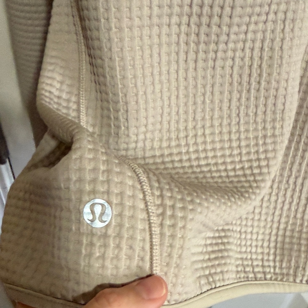 Lululemon Waffle-Knit Crewneck Long-Sleeve Shirt-Mojave Tan / Bone - Picture 2 of 5